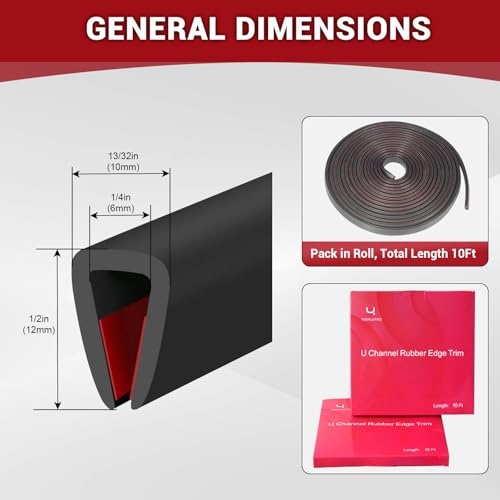 Rubber Edge Trim (Fit 1/4" - L10' / Black)