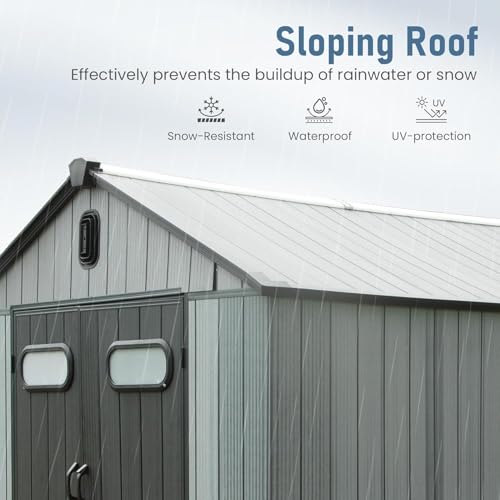 Domi 8X12FT Resin Outdoor Storage Shed (8x12FT)