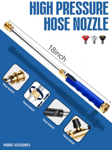 Jet Nozzle High Pressure Hose Nozzle (Blue / 18inch)