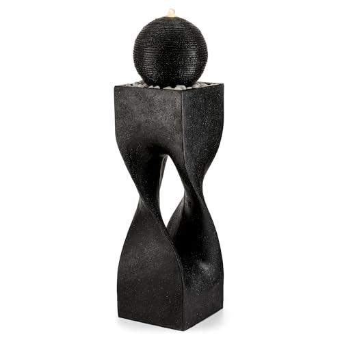Water Fountain Outdoor (Resin/Black/Curved / 40.5" H)