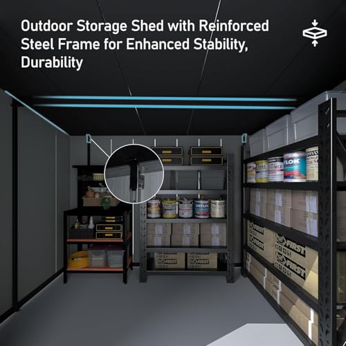Domi 6.2x9.3 FT Resin Outdoor Storage Shed (6.2x9.3FT)