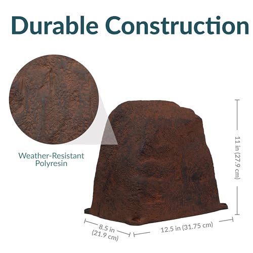 Sunnydaze 11'' H Small Faux Landscape Rock Cover (Brown / 11" H Small)
