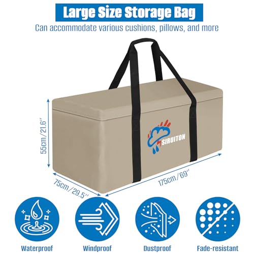 69in Outdoor Cushion Storage Bag (Khaki / 69x29.5x21.6in)