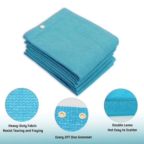 Shade Cloth 20x24 FT Sun Shade (20' x 24' custom size / Turquoise)