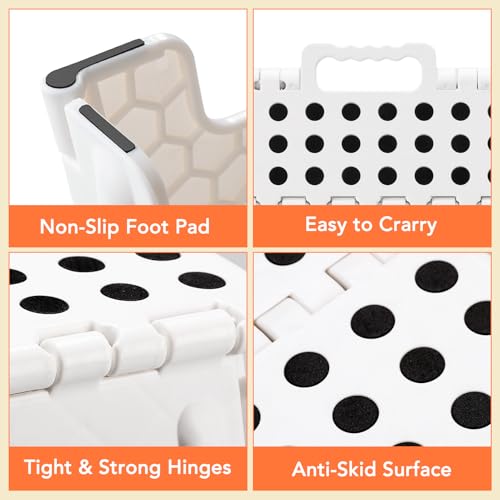 9 Inch Folding Step Stool (Widen White / 9 Inch( Pack of 1))