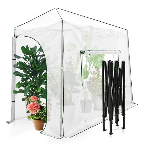 10x5 Easy Setup Pop Up Greenhouse (Clear/White / 10x5)