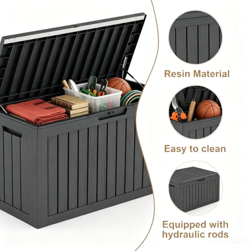 85 Gallon Outdoor Deck Box (Black / 85 Gallon)
