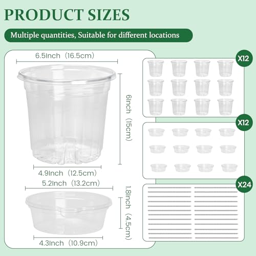 Self Watering Pots for Indoor Plants (6.5 Inch-12Pcs)