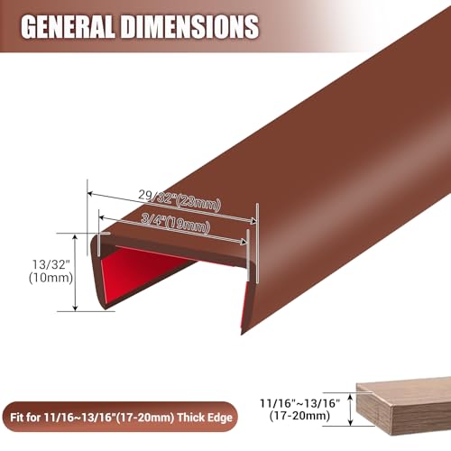 Slimline Cabinet Door Edge Protector (Fit 3/4" - L10' / Brown)
