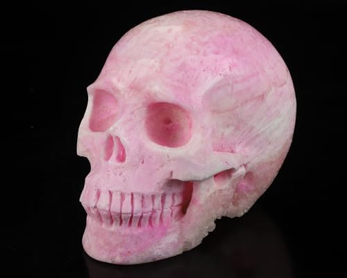 5.0" Pink Aragonite Realistic Crystal Skull (5.0 Inches Pink Aragonite 8)