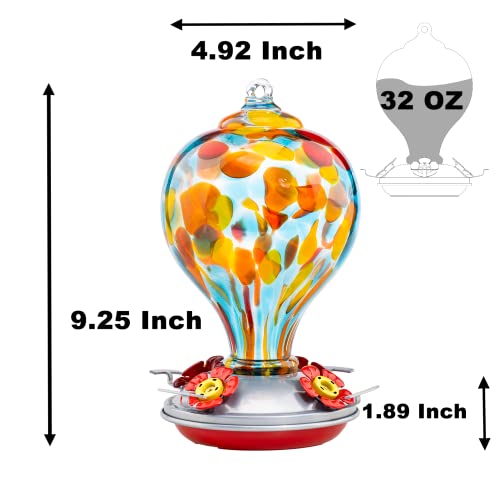 Hummingbird Feeders Blown Glass Hummingbird Feeder (Hawaii Beach)