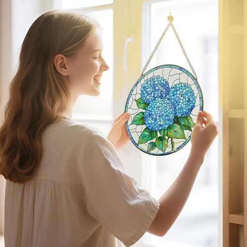 Stained Glass Window Hanging (Hydrangea)