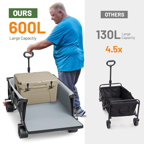 600L Beast Wagon 26" W Extra Wide All Terrain Folding w (Gray / 600L)