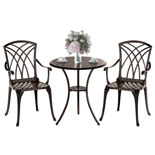 Patio Bistro Set 3 Piece (Woven / Bronze)