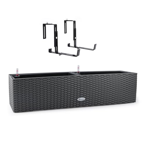 31.5 Inch Self Watering Rail Window Box with Bracket