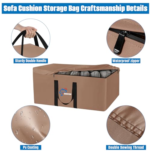 69in Outdoor Cushion Storage Bag (Brown / 69x29.5x21.6in)