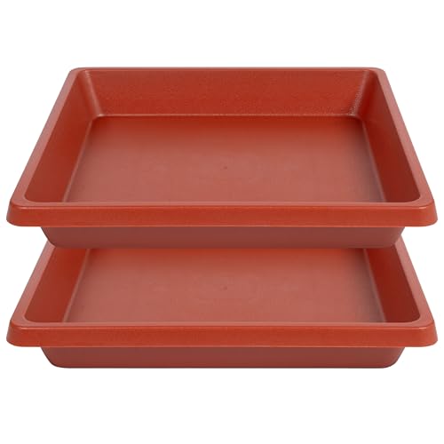 Square Plant Saucer 10 Inch 2 Pack (10"(2Pack) / Terra Cotta)