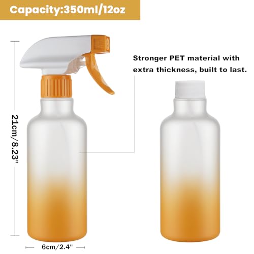 12oz 350ml Plastic Spray Bottles 2 Pack (Yellow)
