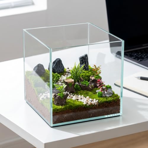 Miniature Fake Stone Rock and Tree Stump Ornaments with Plants (Stone Rocks & Trees Stumps)