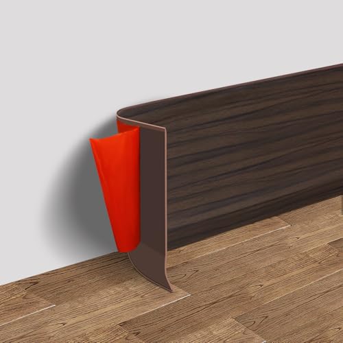 Vinyl Wall Base Rubber Baseboard Molding Trim Self Adhesive 6" Wide (Brown Wood Grain / 6in x 100ft)
