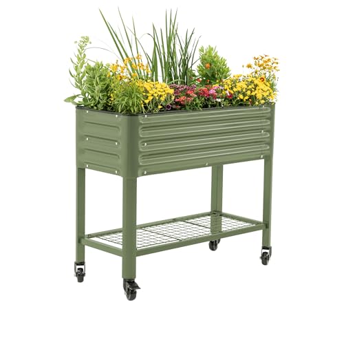 Rolling Elevated Raised Garden Bed (Olive Green / 1.5' x 3.5')