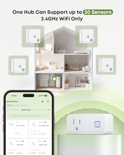 WiFi Room Thermometer Indoor Humidity Monitor (1 sensor + H3 Smart Plug Hub)