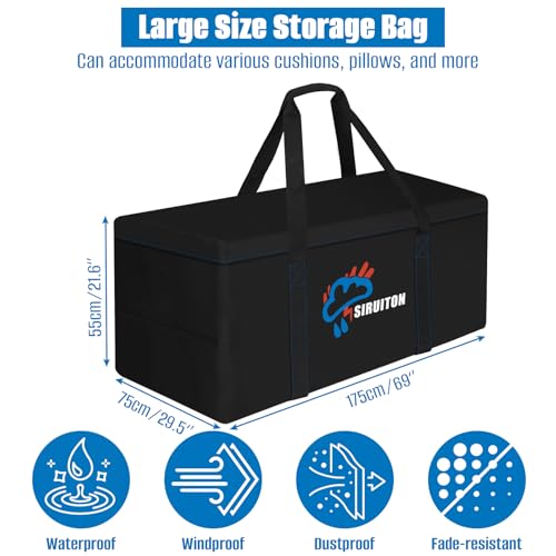2P 69in Outdoor Cushion Storage Bag (Black / 2P-69x29.5x21.6in)