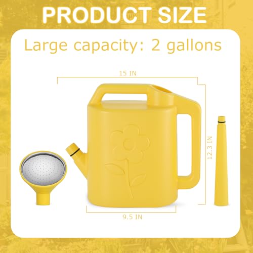 2 Gallon Watering Can for Indoor Plants (Yellow / 2 Gallon)