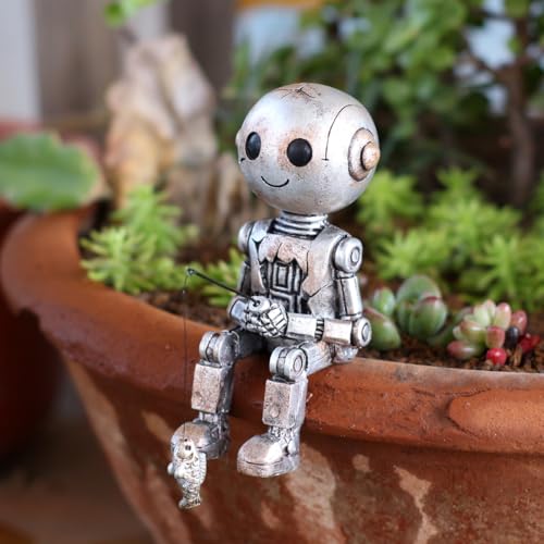 Fishing Robot Statue Funny Halloween Decorations (Robot)