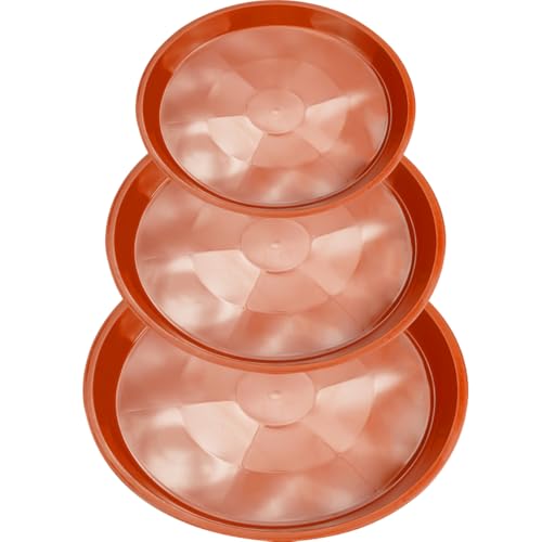 Reusable Mold Tray for Stepping Stone 3 Size Soft Plastic Cement Molds for Concrete and Stained Glass Round Brown (brown)