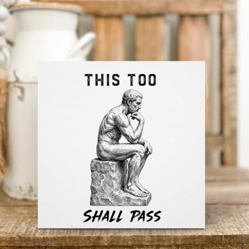 Retro Funny Bathroom Decor Wooden Box Sign 5 x 5 Inches (White 1623 / Wooden box（5.1 x 5.1 inches）)
