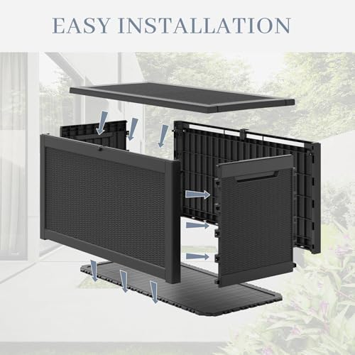 320 Gallon Deck Box (320 Gallon / Rattan Black)