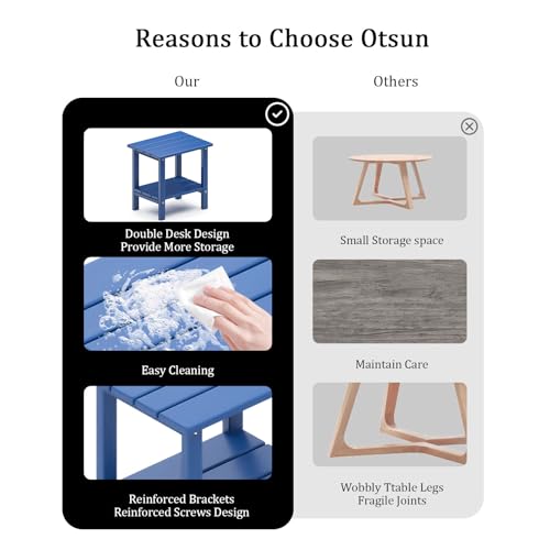 Double Layer Outdoor Side Tables (Dark Blue)