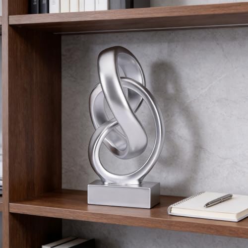 Modern Abstract Knot Sculpture (Silver)