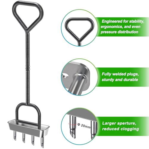 Lawn Coring Aerator (D: 4 Plugs Coring Aerator with Storage Tray)
