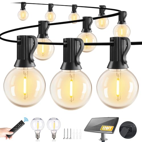 120FT Solar String Lights Outdoor Waterproof with Remote (120FT)
