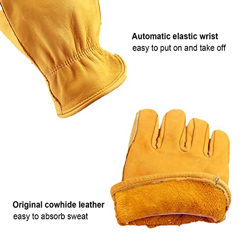 Leather work gloves for men (3 Count)