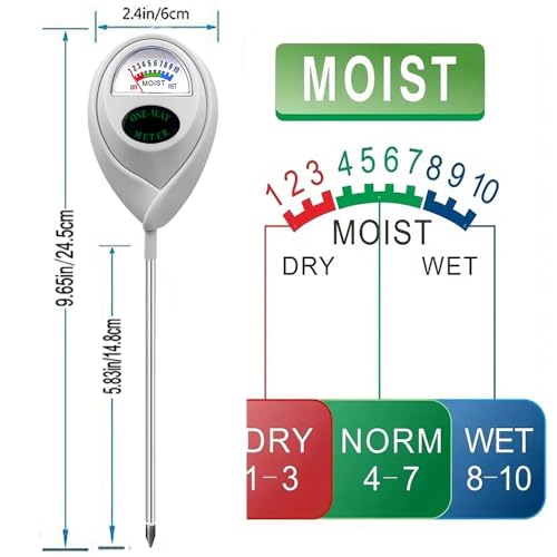 2 Pcs Soil Moisture Meter (WHITE+WHITE)