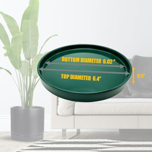 Ceramic Plant Saucer Tray 2 Pcs 6.4 Inch Green