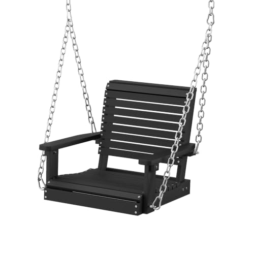 4 FT Single Porch Swing (Black / 1 Seat)