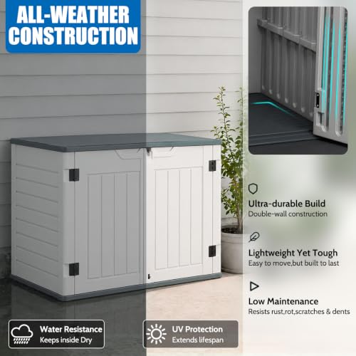 35 Cuft Outdoor Storage Shed with 2 Shelves (White / 35 Cuft/2 Shelves)