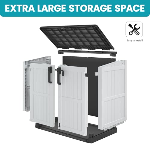 Outdoor Storage Cabinet 36 Cu Ft with Lockable Doors (Ashen / 29.1"×51.1"×43.3")