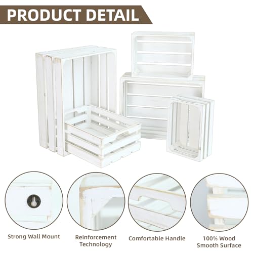 Large Wooden Crates (Whitewashed-5PCS)