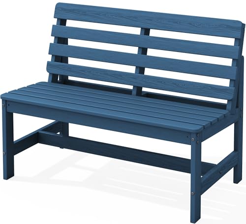 Armless Outdoor Bench (Navy / 2 Person)