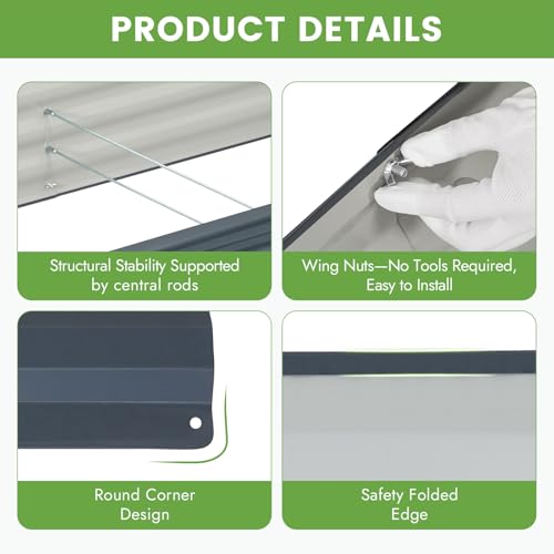 Galvanized Raised Bed (Gray / 6x3x1ft(2 pack))