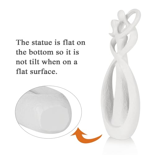 Kissing Lovers Statue Abstract Sculpture (White / Large)