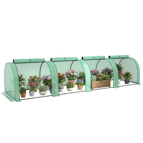 13' x 3' x 2.5' Mini Greenhouse Portable Tunnel Green House Green (13' x 3' x 2.5' / Green)