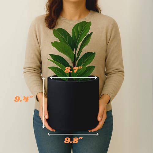 Large Planter for Indoor or Outdoor (Matte Black / 10 Inch)