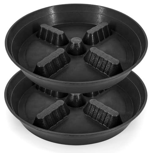 2 Pack Plant Saucer 8 inch (8"-2 Pack / Black)