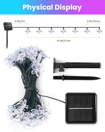 60 LED Flower Solar String Lights Outdoor Waterproof (Multicolor / 4 Pack)